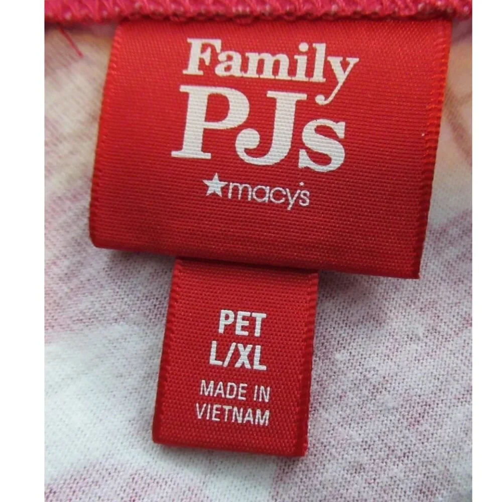 NWT Family Pajamas 100% Cotton Dog Pet Bandana, Red Christmas, L to XL